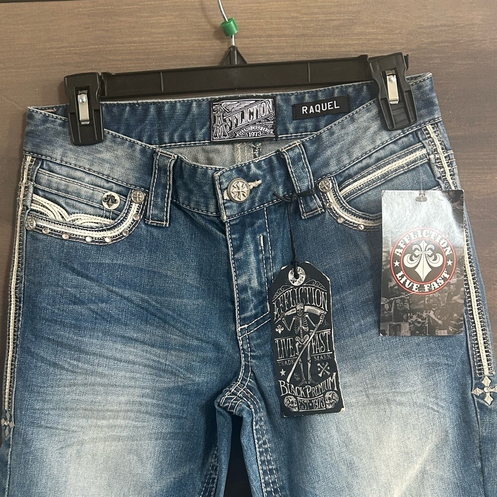 NWT Affliction Raquel Revival Women's Blue Jeans - Picture 3 of 11